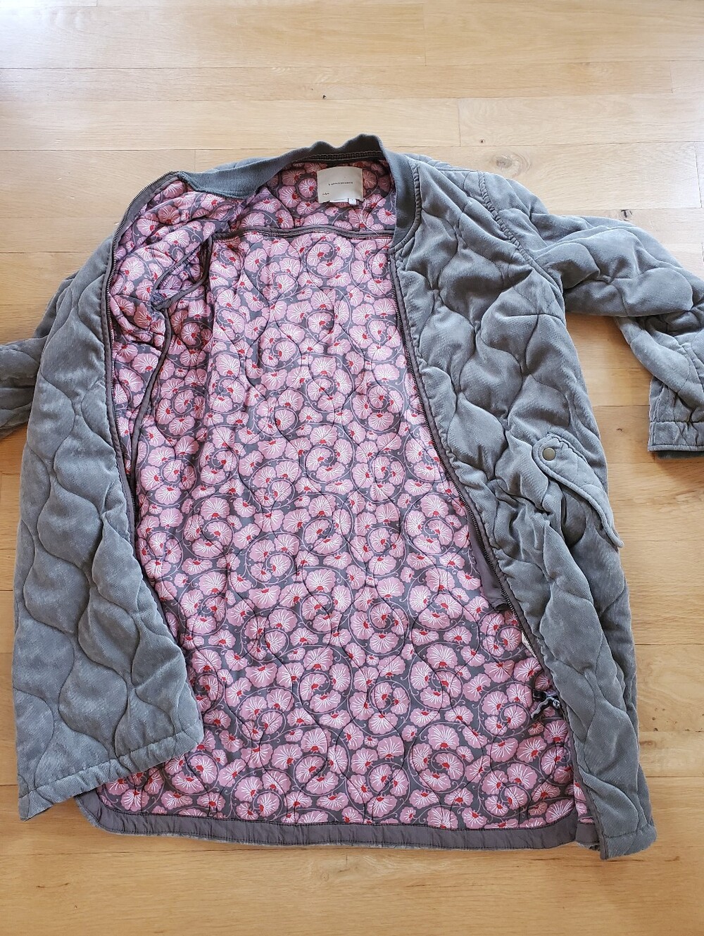 Anthropologie Quilted Coat Sage Green L - Picture 6 of 7